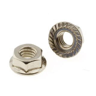 10x 3/8-16 UNC Mutter mit Flansch Edelstahl A2