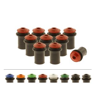 10x Verkleidungsschrauben-Set | M4x16 mit Gummimutter | Rot