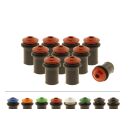 10x Verkleidungsschrauben-Set | M4x16 mit Gummimutter | Rot