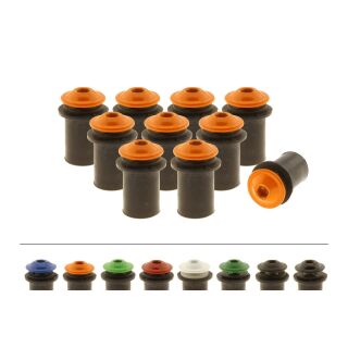 10x Verkleidungsschrauben-Set | M4x16 mit Gummimutter | Orange