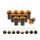 10x Verkleidungsschrauben-Set | M4x16 mit Gummimutter | Orange