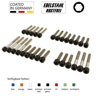 Motor-Schraubensatz | Kawasaki KLR 650 (BJ 87-07) | Edelstahl farbig