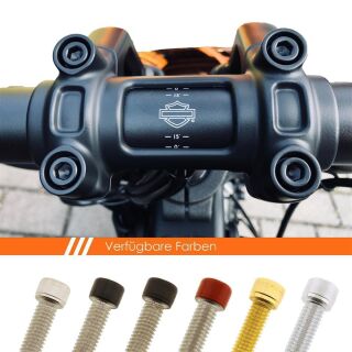 Lenkerklemmung Schrauben-Kit | Harley Davidson Softail (K3) | Schwarz Glanz