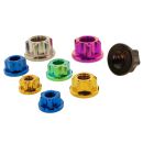 M10x1,25 | Titanmutter mit Flansch | 2Drive | Titan gold