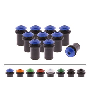 10x Verkleidungsschrauben-Set | M4x16 mit Gummimutter | Blau