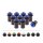 10x Verkleidungsschrauben-Set | M4x16 mit Gummimutter | Blau