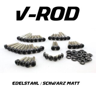 Motorschrauben Komplettsatz | V-Rod 02-17 | Edelstahl schwarz