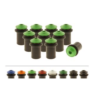 10x Verkleidungsschrauben-Set | M5x16 mit Gummimutter | Grün