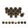 10x Verkleidungsschrauben-Set | M4x16 mit Gummimutter | Schwarz Matt
