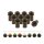 10x Verkleidungsschrauben-Set | M6x16 mit Gummimutter | Schwarz Matt