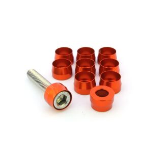 10x Kopfhülsen 1/4 Zoll | >> Torpedo << | Alu | orange